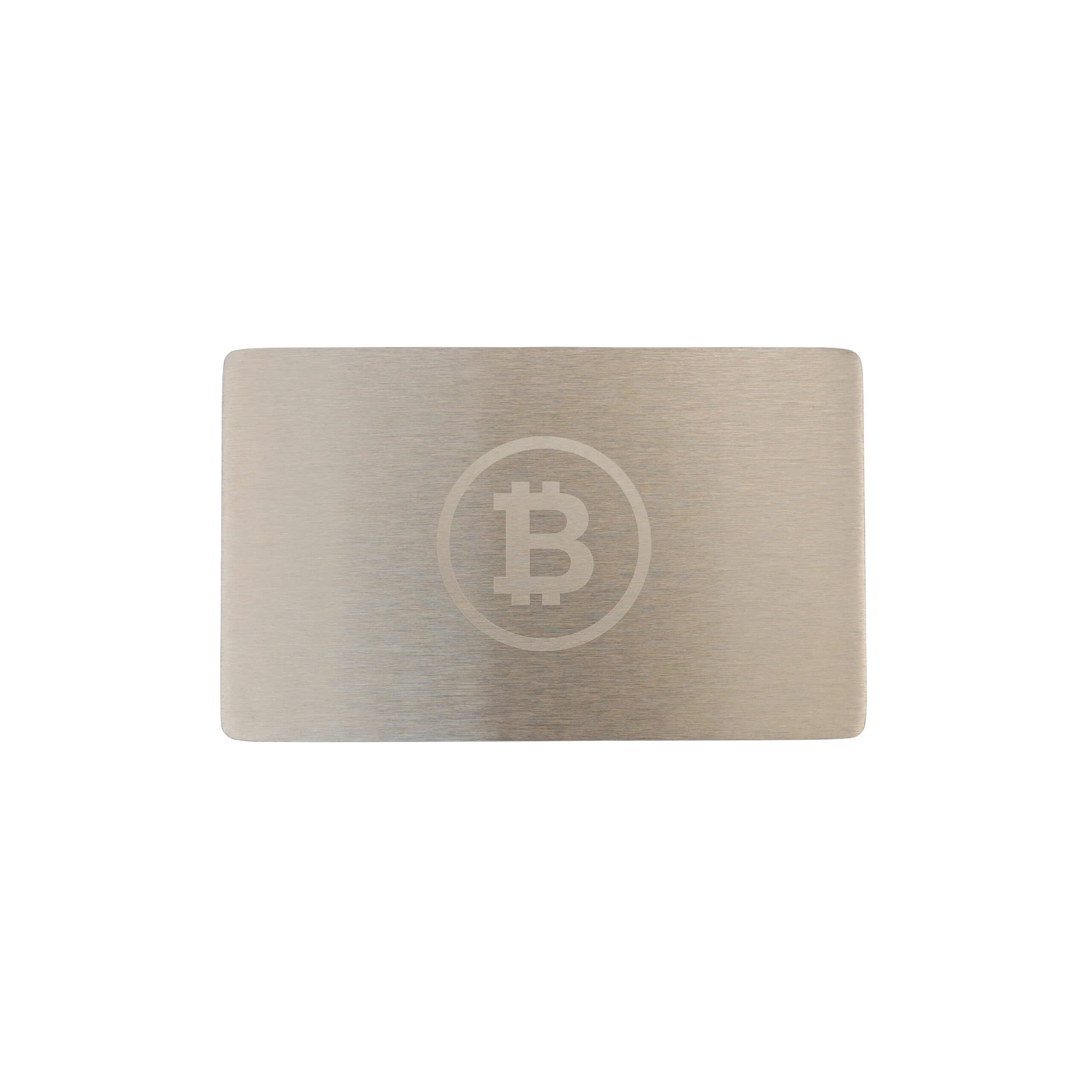 Seed saklama metal plaka Bitcoin Mini Plate — 1 55x90