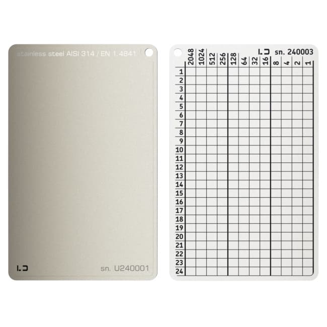 Seed tablet Lapua Seed phrase keeper — logosuz 24 BIP39 kelime 1 (LSPKNL)