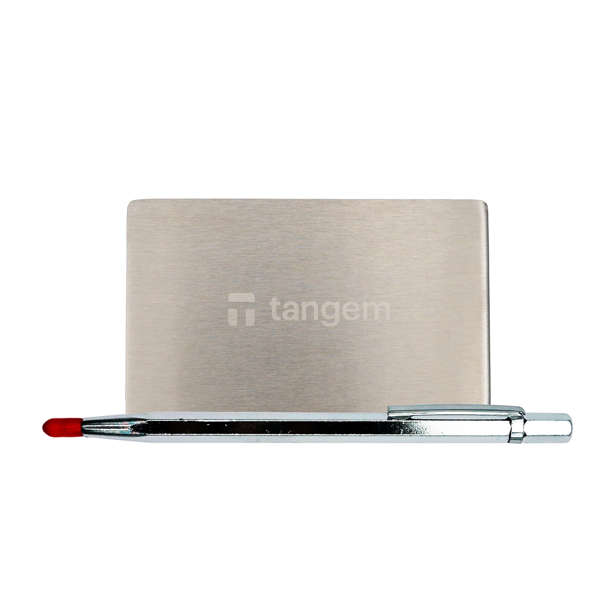 Seed saklama metal plaka Btcwallet Mini Plate — 1 55x90 Tangem + gravür kalemi