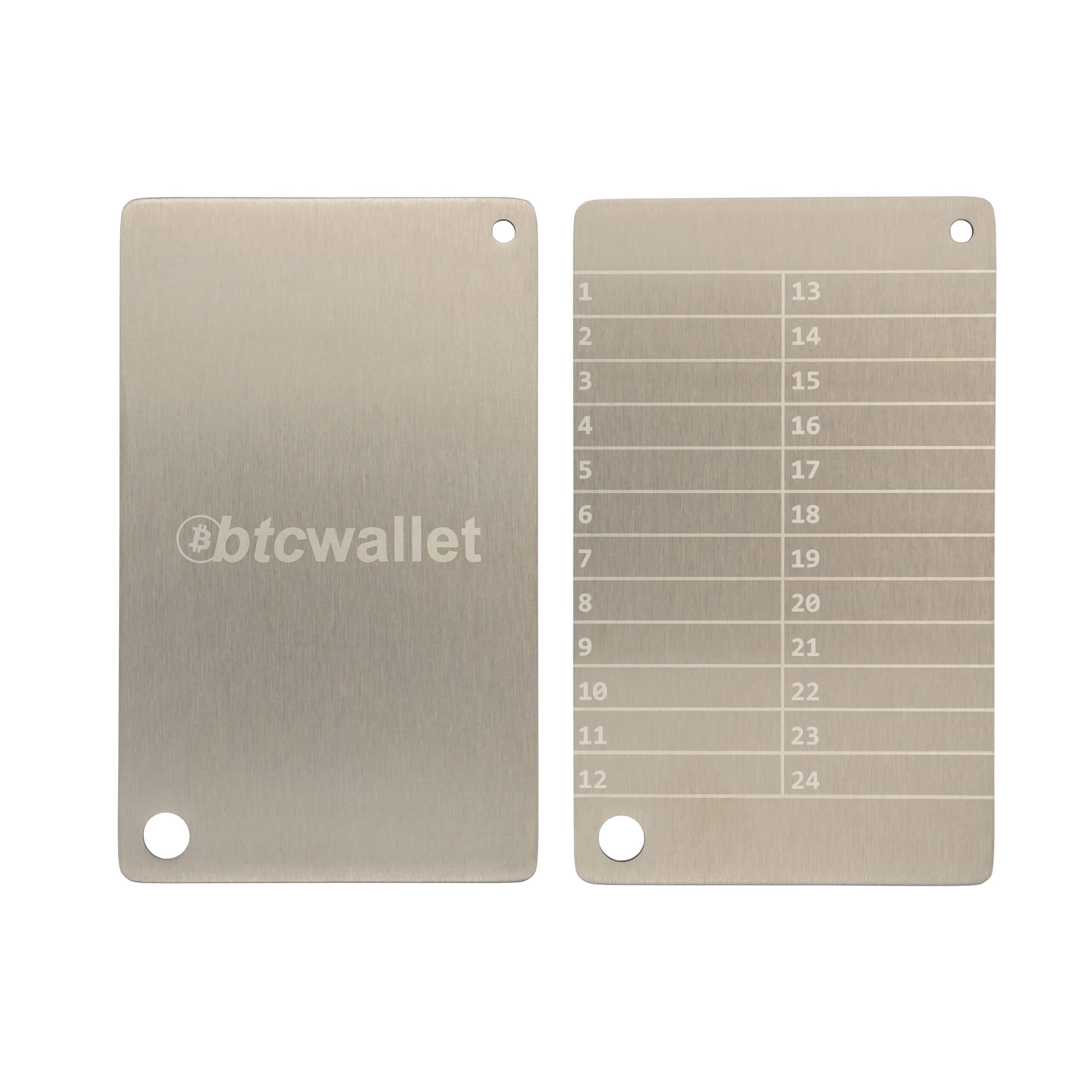 Metal plaka Btcwallet White Plate seed saklama 2 adet +
