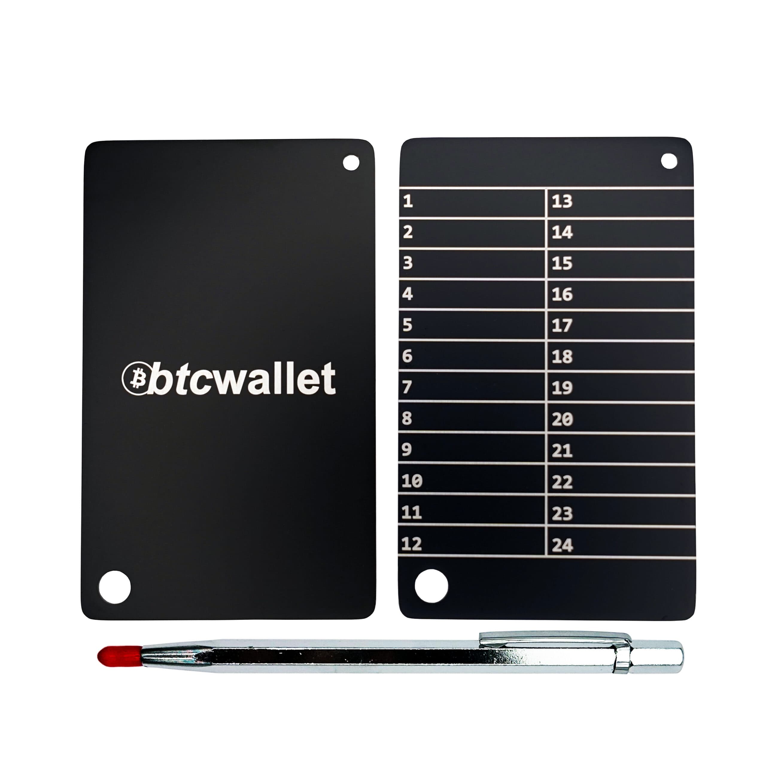 Metal plaka Btcwallet Black Plate seed saklama 2 adet + + 1 gravür kalemi