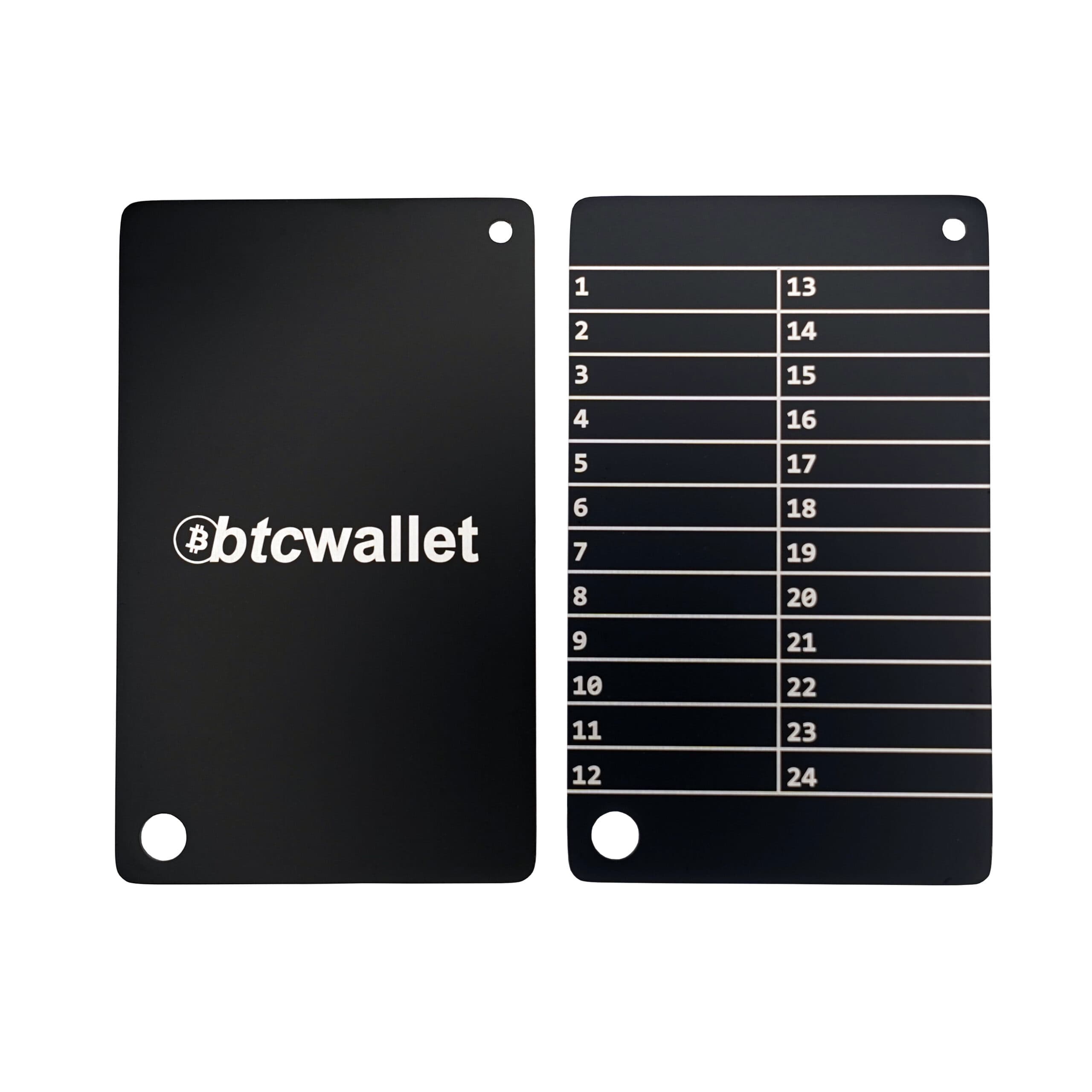 Metal plaka Btcwallet Black Plate — 2 adet + montaj cıvatalı